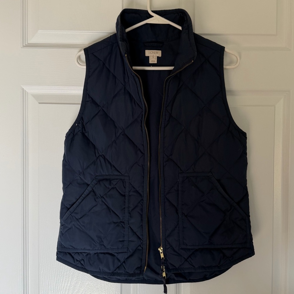 J. Crew Dark Blue Quilted Vest